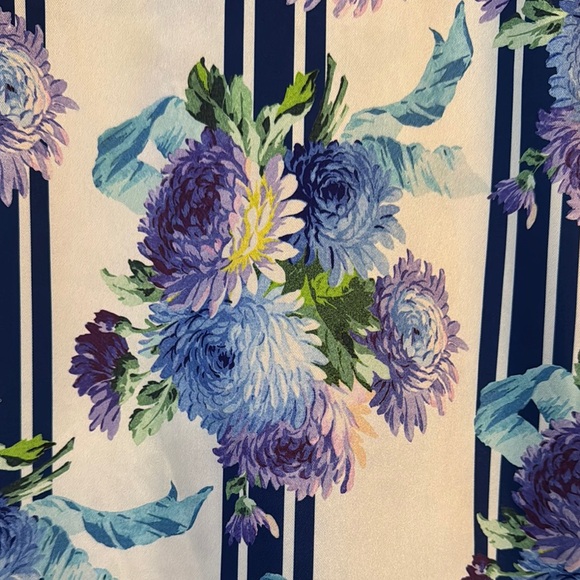 J. Crew Drapey button-up top in vintage floral stripe - Picture 7 of 11